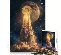 Bitcoin to The Moon 1000 Piece Jigsaw Puzzles for Adults Jigsaw Memory Strength Pleasant Downtime Fine Cut Meaningful Gift (50x75cm)