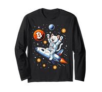 Bitcoin to The Moon Cat Long Sleeve T-Shirt