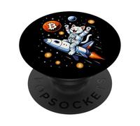 Bitcoin To The Moon Cat PopSockets Adhesive PopGrip