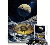 Bitcoin to The Moon Jigsaw Puzzles for Adults 1000 Pieces Logical Skill Restful Activity Precise Join Holiday Present (38x52cm)