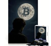 Bitcoin to The Moon Meme for Adults 1000 Piece Jigsaw Puzzle Focus Training Peaceful Hobby Tight Join Memorable Gift (38x52cm)