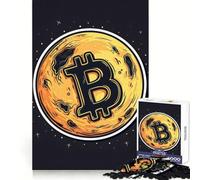 Bitcoin to The Moon Puzzles for Teenagers 1000 Piece Intellect Skill Tranquil Escape Clean Join (38x52cm)