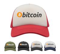 Bitcoin Trucker Cap - Red/White - Adult - Bitcoin Hat - BTC Crypto Currency Coin Logo Hat For Men Women - Bitcoin Cryptocurrency Trader Investor Gift Idea - Bitcoin Hats For Men - Millionaire Cap