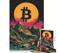 Bitcoin Vintage Symbol Jigsaw Puzzle for Teenagers 1000 Pieces Logical Think Tranquil Escape Seamless Lock Holiday Treat (50x75cm)
