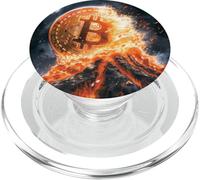 Bitcoin Volcano Fire Lava Mountain Fate PopSockets PopGrip for MagSafe