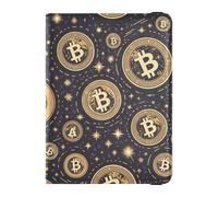 Bitcoins Logos Leather Passport Holder for Travel Secure Hidden Money Holder for Men Trip Essentials