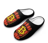 Bitcoins Revolution Breathable Slippers Women Slip On Winter Warm House Slippers Shoes Bedroom 9-10（40-41）
