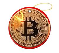 Bitcoins with Thunder Cute Christmas Pendants Ceramics Xmas Tree Hanging Ornaments for Home Holiday Decoration