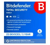 Bitdefender Total Security Family 2026 | 25 Devices | 1 Year