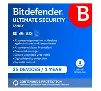 Bitdefender Ultimate Security Family 2026 | 25 Devices | 1 Year