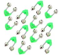 bite alarms for fishing poles，30 Pcs Green Fish Rod Bells Fishing Rod Alarm Dual Alert Bells Fishing Accessory