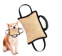 Bite Cushion Dog Tug - Toy Dog Bite Cushion, Jute Bite Toy with 2 Strong Handles | Ideal for Tug of War, Puppy Training, Interactive Train Toy for Dogs, Durable Interactive