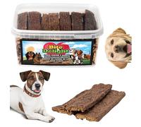 Bite & Delight Roe Deer Meat Strips for Dogs - 1100g Grain-Free Dog Treats - Natural & High-Protein Chew Strips - Healthy Training Reward & Long-Lasting Snack for All Breeds