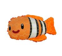 Bite Force Deep Sea Tough Plush Toy for Dogs - Built with Kevlar, Multi-Layered with Reinforced Seams, Durable Dog Toy. Squeaker for Interactive Play. Ideal for Strong Chewers (Clown Fish)