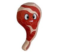 Bite Force - Durable & Strong Dog Toy Ribby with Squeaker, Kevlar-Reinforced Seams for Aggressive chewers- Red.