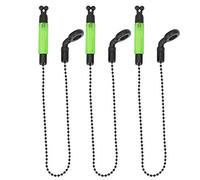 Bite Indicator 3pcs Light Fishing Alarms Portable Bobbins Hangers Alerter Tackle Swinger Carp Practical Accessories Outdoor Rod Illuminated(Green)