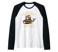 Bite into Holiday Cheer Jaws First Vintage Novelty Gift. Raglan Baseball Tee