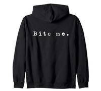 Bite me | A 90s style design that says Bite me Zip Hoodie