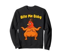 Bite Me Baby Thanksgiving Funny Holiday Feast Party Humor Sweatshirt