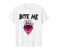 Bite Me Bloody Kiss Mouth Vampire Teeth T-Shirt