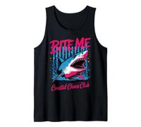 Bite Me Coastal Chaos Club White Shark Ocean Tank Top