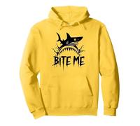 Bite Me: Fierce Shark Attack for Ocean Enthusiasts Pullover Hoodie, Adult Unisex, Lemon, XXL