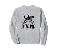 Bite Me: Fierce Shark Attack for Ocean Enthusiasts Sweatshirt, Adult Unisex, Heather Grey, M