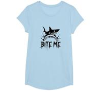 Bite Me: Fierce Shark Attack for Ocean Enthusiasts T-Shirt, Girls, Baby Blue, Medium