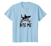Bite Me: Fierce Shark Attack for Ocean Enthusiasts T-Shirt, Kids, Baby Blue, 10 Years