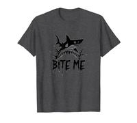 Bite Me: Fierce Shark Attack for Ocean Enthusiasts T-Shirt, Men, Dark Heather Grey, XXL