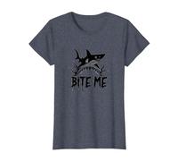 Bite Me: Fierce Shark Attack for Ocean Enthusiasts T-Shirt, Women, Heather Blue, XXL