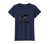 Bite Me: Fierce Shark Attack for Ocean Enthusiasts T-Shirt, Women, Navy, 3XL