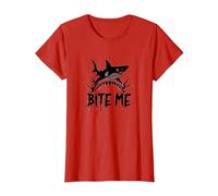 Bite Me: Fierce Shark Attack for Ocean Enthusiasts T-Shirt, Women, Red, XXL