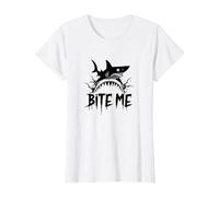 Bite Me: Fierce Shark Attack for Ocean Enthusiasts T-Shirt, Women, White, L