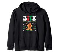 Bite Me Gingerbread Man Great Thanksgiving Day Christmas Zip Hoodie