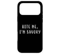 Bite Me, I'm Savory Funny Statement Food Drink Humor Case for iPhone 17 Pro Max
