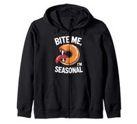 Bite Me Im Seasonal Halloween Zip Hoodie