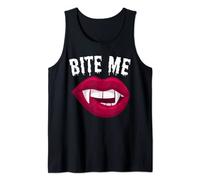 Bite Me! | Sexy Vampire Lips Vampire Fangs Halloween Vampire Tank Top