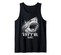 Bite Me Shark Funny Ocean Beach Trendy Sarcastic Fun Summer Tank Top
