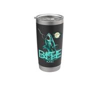 Bite Me Shark Sarcastic Funny Ocean Beach Trendy Summer Fun Stainless Steel Insulated Tumbler
