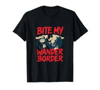 Bite My Wander Border Travel Map Graffiti Quote T-Shirt
