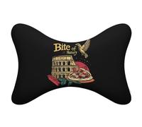 Bite of History Italy 2 Pcs Car Headrest Pillow Memory Foam Neck Pillows for Driving And Travel