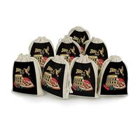 Bite of History Italy 8 Pack Drawstring Bags 12x17cm Reusable Cotton Linen Gift Bag for Presents