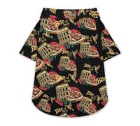 Bite of History Italy Dog Hawaiian Shirt Stretch Collar Button Down Pet Clothes for Small Medium Puppy