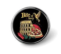 Bite of History Italy Round Brooch Pins Badge Printed Button Tie Lapel Backpack Pin Decoration for Women Men