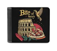 Bite of History Italy Slim Wallet Bifold Credit Card Holder Case PU Pouch Purse for Men Women