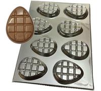 Bite Size Chunky Flat Easter Egg Shaped Chocolate Mould 8 Cavities