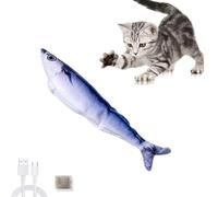 Bite-Sized Realistic Flopping Fish Cat Toys, Catnip Fish Toys for Cats, Interactive Rechargeable Moving Cat Toy with Catnip for Indoor Cats Pets, Tap-Activated 3 Flapping Mode (Saury)