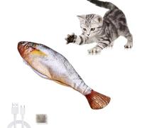 Bite-Sized Realistic Flopping Fish Cat Toys, Catnip Fish Toys for Cats, Interactive Rechargeable Moving Cat Toy with Catnip for Indoor Cats Pets, Tap-Activated 3 Flapping Mode (Yellow Croaker)