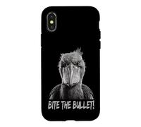 Bite The Bullet Shoebill Stork Humor Case for iPhone X/XS